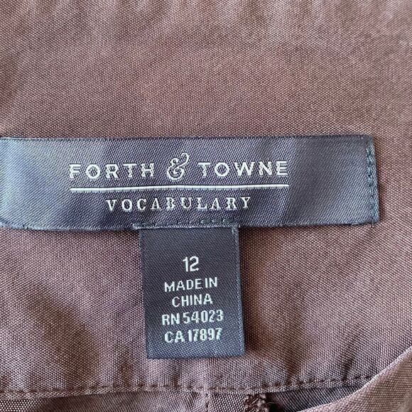 Forth & Town Silk Pants Brown Size 12 - Picture 5 of 6